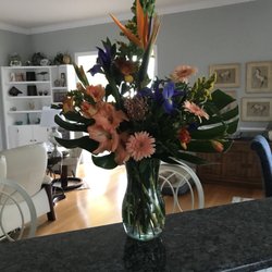 Bloomers Floral Design - Birds of Paradise arrangement for my dad. His favorite flower