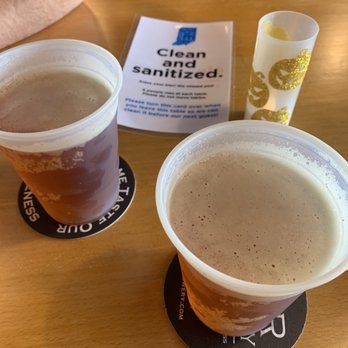 Bier Brewery - Tables are marked for cleanliness, beer comes in single serve cups - Breweries Near Me - Carmel, Indiana