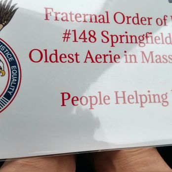 Fraternal Order of Eagles - This is the oldest Eagles and Springfield Massachusetts. I think it should be on the historical registry for Each. - Community Service/Non-Profit Near Me - Springfield, Massachusetts Fraternal Order of Eagles - This is the oldest Eagles and Springfield Massachusetts. I think it should be on the historical registry for Each. - Community Service/Non-Profit Near Me - Springfield, Massachusetts