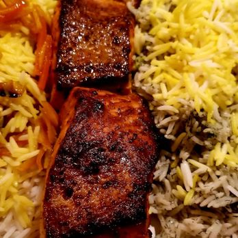 Adana Restaurant - $26 Salmon Kabab + Baghali Polo (fava beans & dill cooked w/pilaf): A MUST GET! Broiled flaky & tender cuts of salmon filet *drools!* - Middle Eastern Near Me - Glendale, California Adana Restaurant - $26 Salmon Kabab + Baghali Polo (fava beans & dill cooked w/pilaf): A MUST GET! Broiled flaky & tender cuts of salmon filet *drools!* - Middle Eastern Near Me - Glendale, California