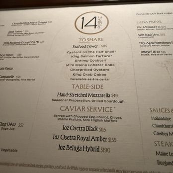 14 Prime - Menu - Steakhouses Near Me - Jacksonville, Florida