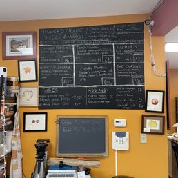 a chalkboard in a kitchen