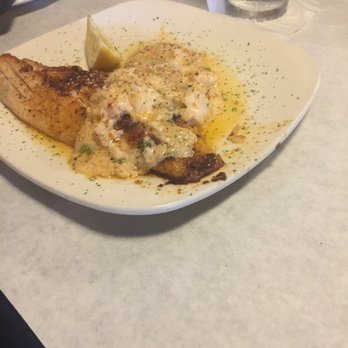 Half Shell Oyster House - Blackened redfish with crabmeat and Alfredo sauce - Seafood Near Me - Biloxi, Mississippi Half Shell Oyster House - Blackened redfish with crabmeat and Alfredo sauce - Seafood Near Me - Biloxi, Mississippi