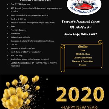 Spevock's Nautical Lanes - New Year's celebration option 1 - Bowling Near Me - Avon Lake, Ohio Spevock's Nautical Lanes - New Year's celebration option 1 - Bowling Near Me - Avon Lake, Ohio