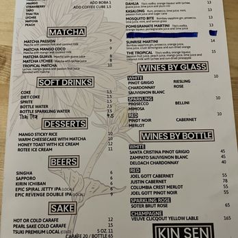 Kin Sen Thai Tapas - Menu 11/2025 - Thai Near Me - Holladay, Utah