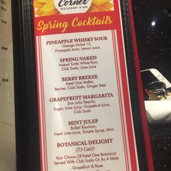 J's Corner Restaurant & Bar - Spring Cocktail Menu - Burgers Near Me - Columbia, South Carolina