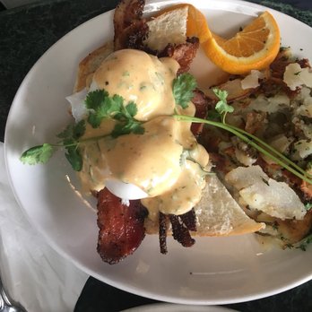 Plums Cafe - Santa Fe eggs Benedict - Breakfast & Brunch Near Me - Costa Mesa, California
