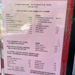 Daniel's Drive Inn - Lunch menu