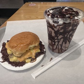 For The Win - Double Cheeseburger and Chocolate MilkShake - Burgers Near Me - Los Angeles, California