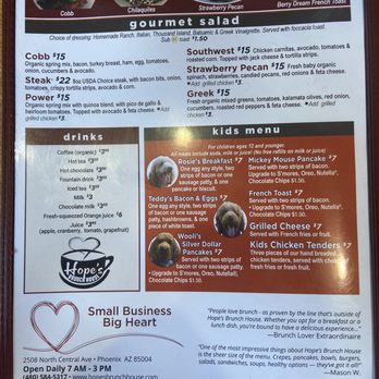 Hope’s Brunch House - Menu - Coffee & Tea Near Me - Phoenix, Arizona Hope’s Brunch House - Menu - Coffee & Tea Near Me - Phoenix, Arizona