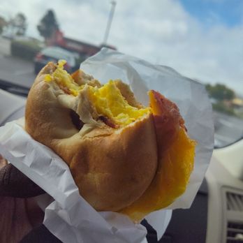 Cafe Gonzalez - Bacon Egg & Cheese on a Plain bagel toasted - Breakfast & Brunch Near Me - San Francisco, California Cafe Gonzalez - Bacon Egg & Cheese on a Plain bagel toasted - Breakfast & Brunch Near Me - San Francisco, California