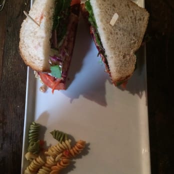 Diesel Cafe - This is a sandwich. See there? It's a side of noodles. 8 noodles. 8 oily noodles. - Coffee & Tea Near Me - Somerville, Massachusetts