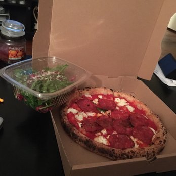 Milkflower - Super small arugula salad and Soppressata pizza for $31.00...salad was no joke a handful of arugula and dressing, not worth 12$! - Pizza Near Me - Astoria, New York Milkflower - Super small arugula salad and Soppressata pizza for $31.00...salad was no joke a handful of arugula and dressing, not worth 12$! - Pizza Near Me - Astoria, New York