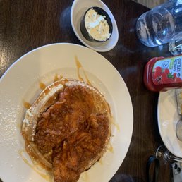 Spicy chicken and waffles. Spicy chicken and waffles.
