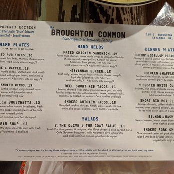 Common Restaurant - Dinner Menu June 2020 - Cocktail Bars Near Me - Savannah, Georgia Common Restaurant - Dinner Menu June 2020 - Cocktail Bars Near Me - Savannah, Georgia