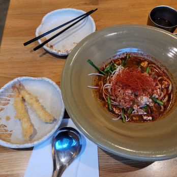 Tendon Kohaku - Spicy Udon and prawn tempura - Japanese Near Me - Vancouver, British Columbia Tendon Kohaku - Spicy Udon and prawn tempura - Japanese Near Me - Vancouver, British Columbia
