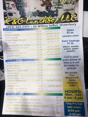 Menu photo 2 C&G Lunchbox Waterbury, CT Menu photo 2 C&G Lunchbox Waterbury, CT