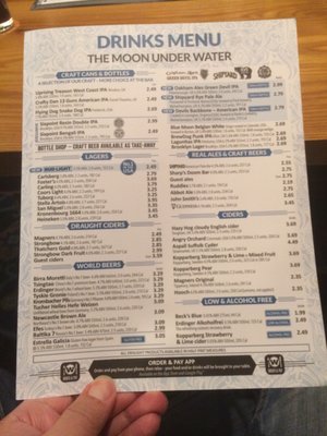 Menu photo 4 Moon Under Water Manchester, XGM Menu photo 4 Moon Under Water Manchester, XGM
