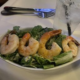 side Caesar salad with shrimp