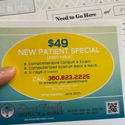 Davis Family Chiropractic and Massage - New patient special