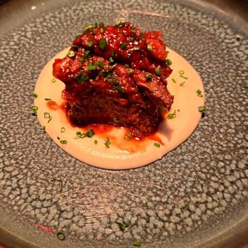 Matu - Beef Cheek with celeriac purée. - Steakhouses Near Me - Beverly Hills, California Matu - Beef Cheek with celeriac purée. - Steakhouses Near Me - Beverly Hills, California