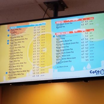 CoCo Fresh Tea & Juice - Menu April 2019 - Juice Bars & Smoothies Near Me - Markham, Ontario