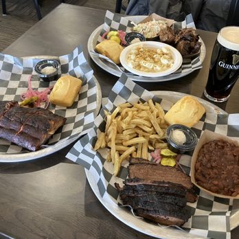 Burnt Ends Barbecue - Brisket platter.  Beef Burnt Ends platter.  Four Bones. - Barbeque Near Me - Auburn, Maine