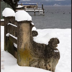 Thomaplatz - Löwenbank im schnee