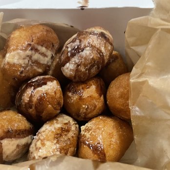 Sammie Up - Fried Dough Bites - topped with peanut butter sauce, chocolate sauce, confectionary sugar - Pop-Up Restaurants Near Me - Newtown, Connecticut Sammie Up - Fried Dough Bites - topped with peanut butter sauce, chocolate sauce, confectionary sugar - Pop-Up Restaurants Near Me - Newtown, Connecticut