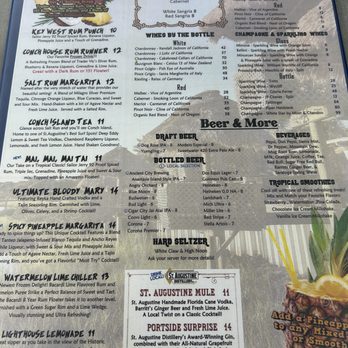 The Conch House Restaurant - Menu - Caribbean Near Me - Saint Augustine, Florida