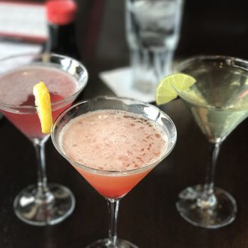 Wok n Fire - First round of drinks. Cosmo (left) , Rising Sun (middle)& Asian Pear (right) - Asian Fusion Near Me - Burr Ridge, Illinois