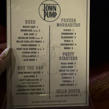 Town Pump Little Rock - Drink menu - Dive Bars Near Me - Little Rock, Arkansas Town Pump Little Rock - Drink menu - Dive Bars Near Me - Little Rock, Arkansas