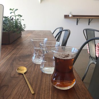Pangolin Café - Turkish tea, still and sparkling water that the owner brought out in adorable cups to each table! - Coffee & Tea Near Me - Reno, Nevada