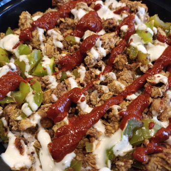 Venus Greek & Mediterranean - Shish tawook over rice, with home made hot sauce! - Mediterranean Near Me - Buffalo, New York