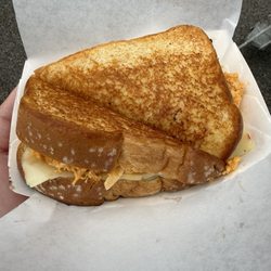Buffalo chicken dip and pepper jack grilled cheese
