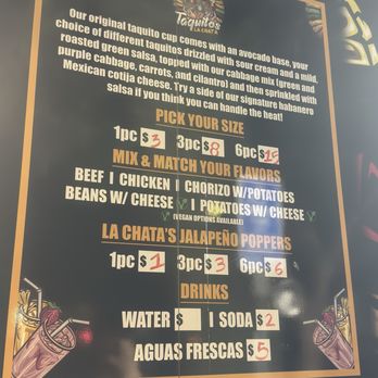 Taquitos La Chata - Menu - Food Trucks Near Me - Santa Ana, California Taquitos La Chata - Menu - Food Trucks Near Me - Santa Ana, California