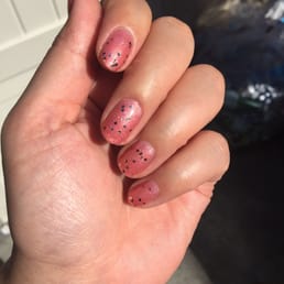 Love the nails I got today Shellac with sparkles on top Love the nails I got today Shellac with sparkles on top