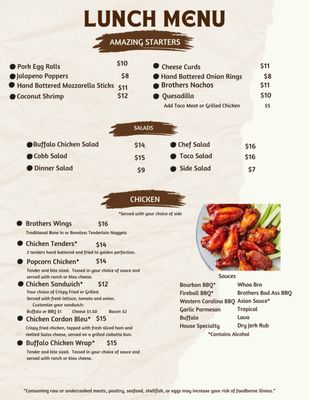 Menu photo 1 Brother's Rochester, MN