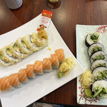 ROLL roll Roll - Shrimp tempura roll Cucumber roll And a roll with salmon - Sushi Bars Near Me - Los Angeles, California ROLL roll Roll - Shrimp tempura roll Cucumber roll And a roll with salmon - Sushi Bars Near Me - Los Angeles, California