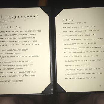BXCR Underground - Menu; cocktails and wine (as of 8/5/23) - Wine Bars Near Me - Anaheim, California BXCR Underground - Menu; cocktails and wine (as of 8/5/23) - Wine Bars Near Me - Anaheim, California