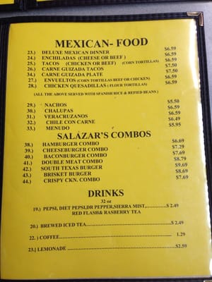 Menu photo 1 Salazar's Burgers Weslaco, TX Menu photo 1 Salazar's Burgers Weslaco, TX