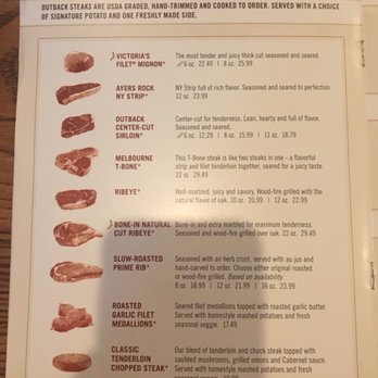 Outback Steakhouse - Menu - Steakhouses Near Me - Euless, Texas