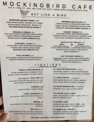 Menu photo 8 Mockingbird Cafe Bay Saint Louis, MS