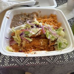 Enchiladas with rice and beans Enchiladas with rice and beans