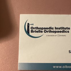 Orthopaedic Institute Brielle Orthopaedics: Wall - Business card