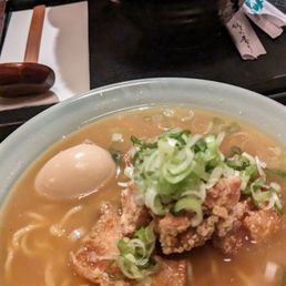 Foreground - Karaage Chicken Shoyu; Background - Spicy Pork Foreground - Karaage Chicken Shoyu; Background - Spicy Pork