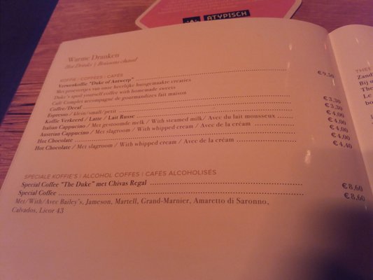 Menu photo 4 Duke Of Antwerp Antwerp, VAN Menu photo 4 Duke Of Antwerp Antwerp, VAN