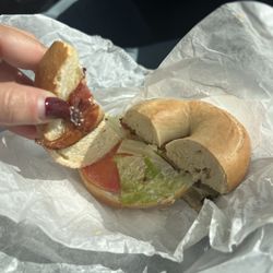 Strathmore Bagel Cafe - BLT with one piece of bacon.