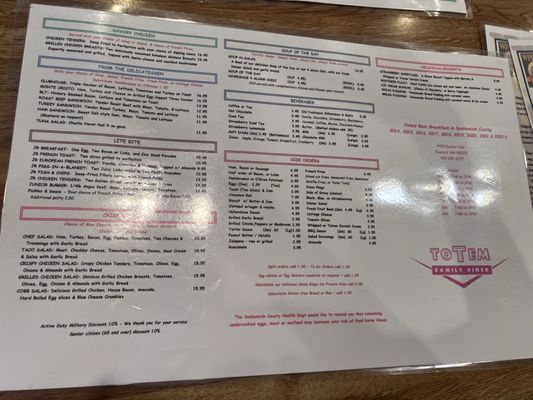 Menu photo 6 Totem Family Dining Everett, WA