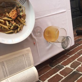 Cafe Santorini - White sangria and Penne Con Pollo - Italian Near Me - Pasadena, California